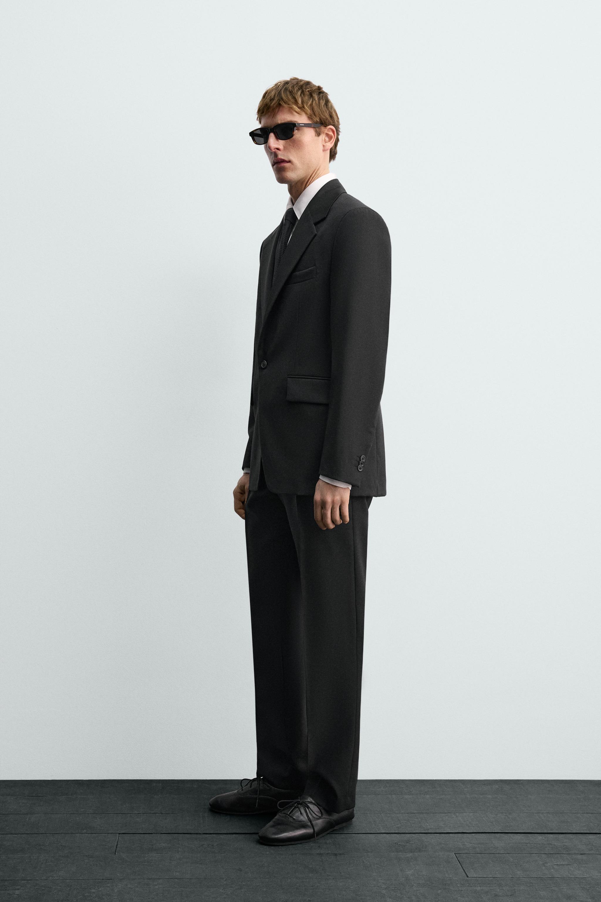 WOOL TUXEDO SUIT PANTS AARON LEVINE X ZARA